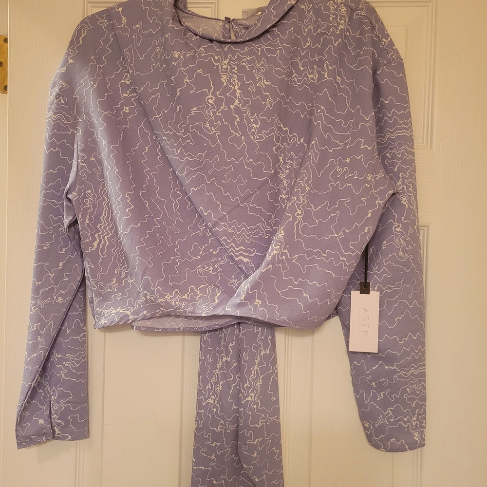 Astr Lavender Patterned Crop Top